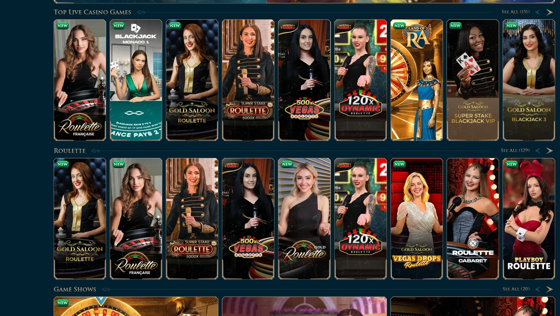 slotuna Casino τμήμα live dealer